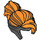 LEGO Pearl Dark Gray Tiara and Orange Hair with Bangs and Ponytail (35685)