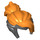 LEGO Perle dunkelgrau Tiara und Orange Haar mit Bangs und Pferdeschwanz (35685)