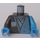 LEGO Perle dunkelgrau Torso mit Dark Azure Curves und Ninjago &#039;N&#039; (973)