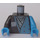 LEGO Pearl Dark Gray Torso with Dark Azure Curves and Ninjago &#039;N&#039; (973 / 76382)