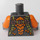 LEGO Perle dunkelgrau Torso mit Orange Breastplate und Silber Schlangenkopf (973 / 76382)