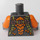 LEGO Gris foncé nacré Torse avec Orange Breastplate et Argent Snake Diriger (973 / 76382)