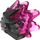 LEGO Perle dunkelgrau Vengestone Maske mit Transparent Dark Pink Flamme