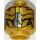 LEGO Pearl Gold Alien Foot Soldier Head (Recessed Solid Stud) (10335 / 10336)