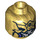 LEGO Pearl Gold Alien General Head (Recessed Solid Stud) (10335 / 10336)