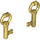 LEGO Pearl Gold Antique Keys (2 on Sprue) (40236 / 40359)