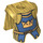 LEGO Parelmoer goud Pantser Breastplate met Been Protection met Gold Kroon aan Blauw (2587 / 59886)