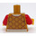 LEGO Pearl Gold Boy in Dark Tan Patterned Shirt Minifig Torso (973 / 76382)