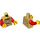 LEGO Pearl Gold Boy in Dark Tan Patterned Shirt Minifig Torso (973 / 76382)