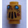 LEGO Pearl Gold Brick 1 x 1 Round with Blue Eyes with Open Stud (3062)