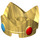 LEGO Pearl Gold Crown with Red and Dark Azure Jewels (1761)