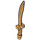 LEGO Perlgold Gebogen Schwert mit Ridged Griff (25111)