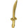 LEGO Pearl Gold Curved Sword with Ridged Handle (25111)