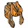 LEGO Perlgold Haar Swept Der Rücken mit Seite Locks mit Orange Horns (66124)