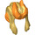 LEGO Perlgold Haar Swept Der Rücken mit Seite Locks mit Orange Horns (66124)