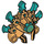 LEGO Perlgold Headdress mit Dark Turquoise Klingen (69576 / 71547)