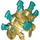 LEGO Or perlé Headdress avec Dark Turquoise Lames (69576 / 71547)
