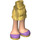 LEGO Pearl Gold Hip with Short Double Layered Skirt with Purple Shoes with Gold Soles (92818)