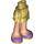 LEGO Pearl Gold Hip with Short Double Layered Skirt with Purple Shoes with Gold Soles (92818)