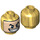LEGO Pearl Gold Loki Minifigure Head (Recessed Solid Stud) (3626 / 35996)