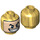 LEGO Pearl Gold Loki with Short Legs Minifigure Head (Recessed Solid Stud) (3626 / 35996)