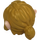 LEGO Pearl Gold Mid-Length Wavy Hair with Bangs and Ears