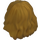 LEGO Pearl Gold Mid-Length Wavy Hair with Long Bangs (37697 / 80675)