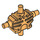 LEGO Or perlé Minifig Mécanique Torse avec 4 Côté Attachment Cylinders (54275)