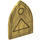 LEGO Pearl Gold Minifigure Shield with Egyptian-style Circle and Triangles (18836 / 19008)