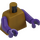 LEGO Dorado perla Plano Torso con Dark Morado Brazos y Manos (973 / 76382)