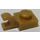 LEGO Perlgold Platte 1 x 1 mit Horizontaler Clip (Dick geöffneter O-Clip) (52738 / 61252)