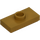 LEGO Pearl Gold Plate 1 x 2 with 1 Stud (with Groove and Bottom Stud Holder) (15573 / 78823)