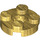 LEGO Parelmoer goud Plaat 2 x 2 Rond met As gat (met &#039;+&#039;-vormig asgat) (4032)