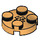 LEGO Perlgold Platte 2 x 2 Runden mit Achse Loch (mit &#039;+&#039; Achsloch) (4032)