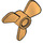 LEGO Perlgold Propeller mit 3 Klingen und Stift Loch (65768)