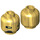 LEGO Pearl Gold Quay Tolsite Minifigure Head (Recessed Solid Stud) (3626 / 38172)