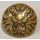 LEGO Perlgold Schild mit Gebogen Gesicht mit Lion Kopf (67623 / 75902)