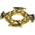 LEGO Pearl Gold Spinner Crown with Serrated Edges and Black and Silver Edges (10481)