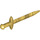 LEGO Pearl Gold Sword with Pointed Tip with Thin Crossguard (98370)