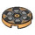 LEGO Pearl Gold Tile 2 x 2 Round with Lamborghini V12 Wheel Cover with Bottom Stud Holder (14769)