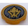 LEGO Pearl Gold Tile 2 x 2 Round with Ninjago Head Emblem Sticker with Bottom Stud Holder (14769)