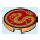 LEGO Or perlé Tuile 2 x 2 Rond avec rouge Background et Gold Dragon avec porte-goujon inférieur (14769)