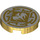 LEGO Perle guld Flise 2 x 2 Rund med hvid Wu’s Drage Emblem med Bund Knops Holder (14769 / 39018)