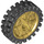 LEGO Perlgold Rad Ø24 x 7 mit Schwarz Reifen (74214)