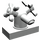 LEGO Gris clair perle Robinet 1 x 2 avec Deux Taps (Grandes poignées) (6936)