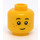 LEGO Peasant Child with Dark Tan Hair Head (Safety Stud) (3626 / 96004)