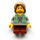 LEGO Peasant Child with Dark Tan Hair Minifigure Sand Green Vest over a Grey Undershirt,Short Reddish Brown Legs