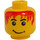 LEGO Pepper Roni Minifigure Head with Red Hair (Recessed Solid Stud) (3626 / 42523)