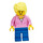 LEGO Person i Bright Rosa Skjorta med Bright Ljus Gul Hår Minifigur