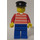 LEGO Person in Red Striped Shirt with Black Hat Minifigure